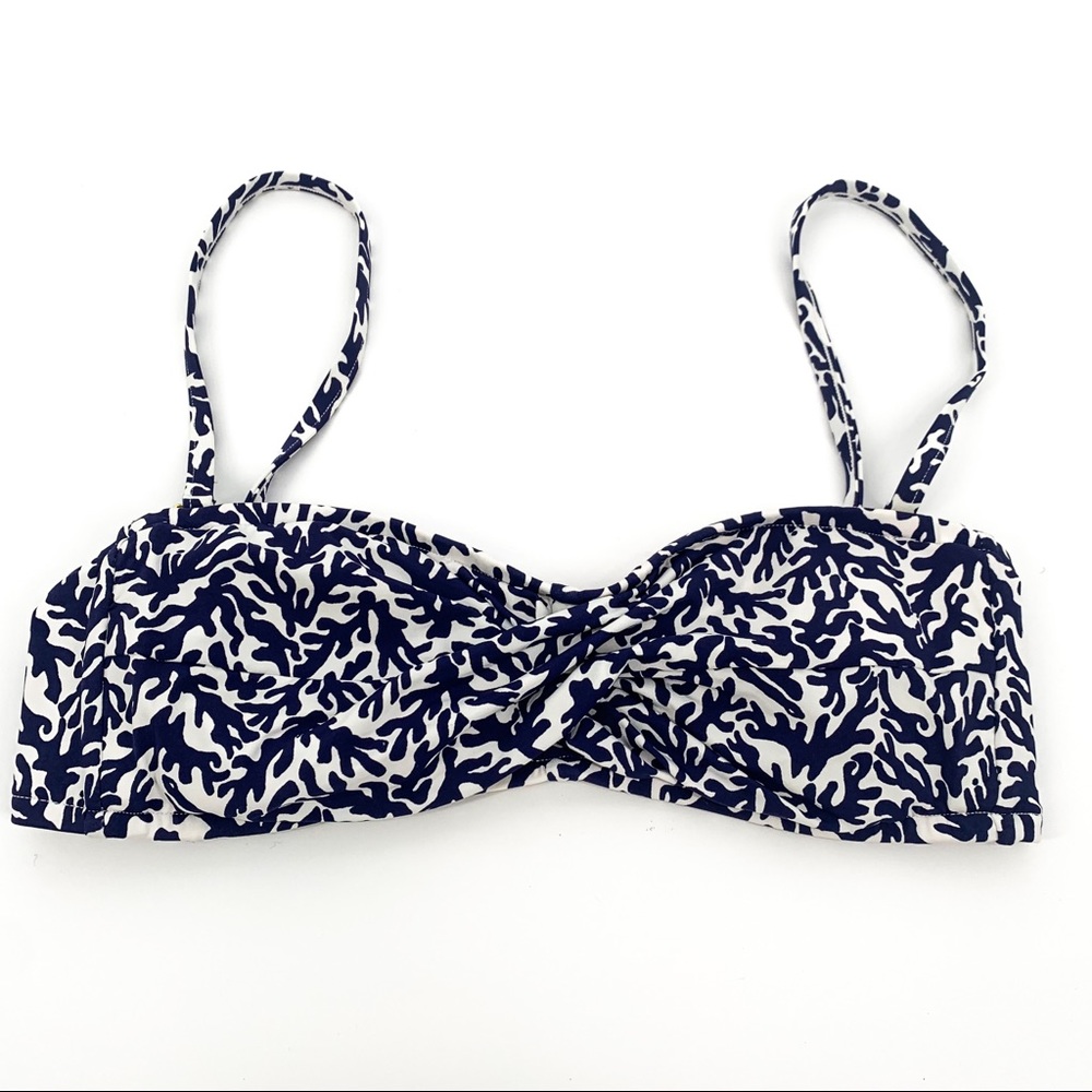 Lilly Pulitzer Navy and White Coral Printed Swimsuit Top Size XS